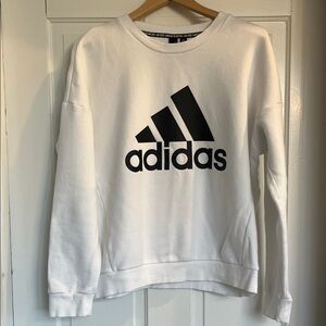 Adidas Women's Black and White Crew Neck Sweatshirt Size Large